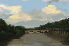 “le pont Marie pendant l’inondations de 2016‘