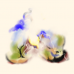 "Alpha Lock, 12" abstract multi-colored