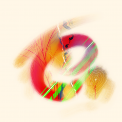 "Alpha Lock, 14" abstract multi-colored