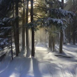 Snow Flurry in Sunlight
