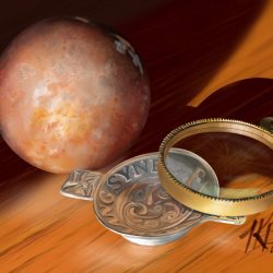 still life of a marble ball and objects